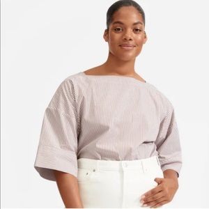 Everlane poplin belted top, size 4. New, never worn with tags